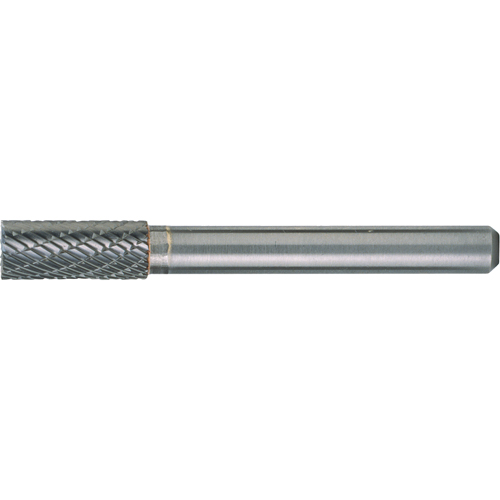 Solid Carbide Burrs - Cylinder Shape with End Cut, SB-51, 1/4" Dia., 1/8" Shank, 3/16" Depth of Cut Duraquip Inc