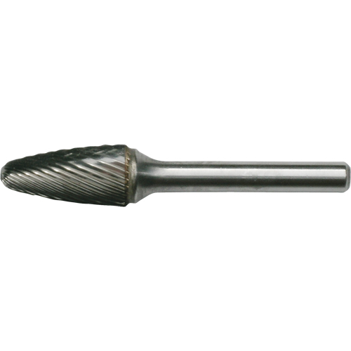 Solid Carbide Burrs - Tree Shape with Ball Nose, SF-51, 6.35 mm Dia., 12.7 mm Depth of Cut Duraquip Inc