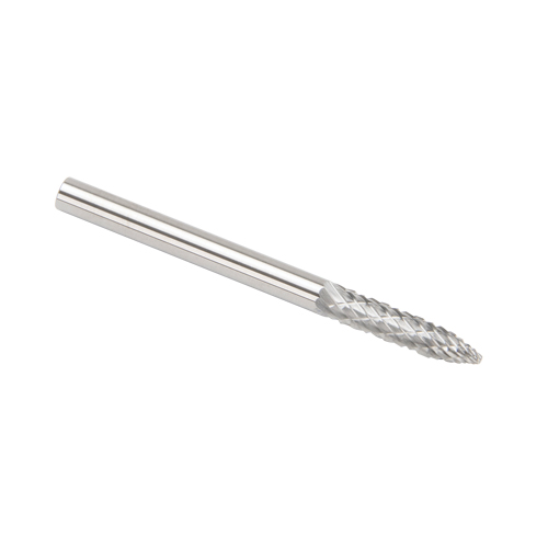 Solid Carbide Burrs - Tree Shape Pointed End, SG-44, 3 mm Dia., 1/8" Shank Duraquip Inc