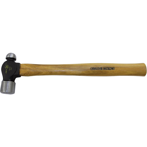 Heavy-Duty Hickory Handle Ball Pein Hammer, 24 oz. Head Weight, Plain Face, Wood Handle Duraquip Inc