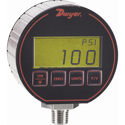Pressure Gauge, 3" , 15 psi, Bottom Mount, Digital Duraquip Inc