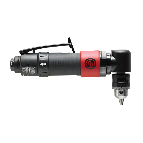 Pneumatic Reversible Angle Drill, 3/8" Chuck, 1/4" NPT Air Inlet, 2000 No Load RPM Duraquip Inc