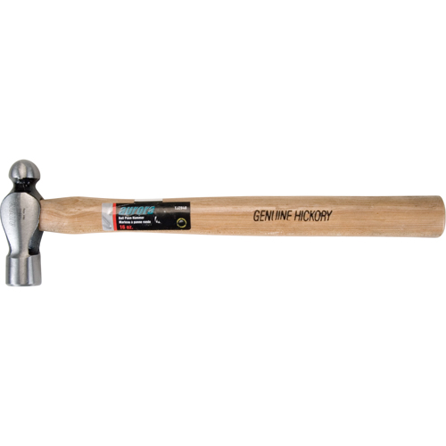 Ball Pein Hammer, 16 oz. Head Weight, Plain Face, Wood Handle Duraquip Inc