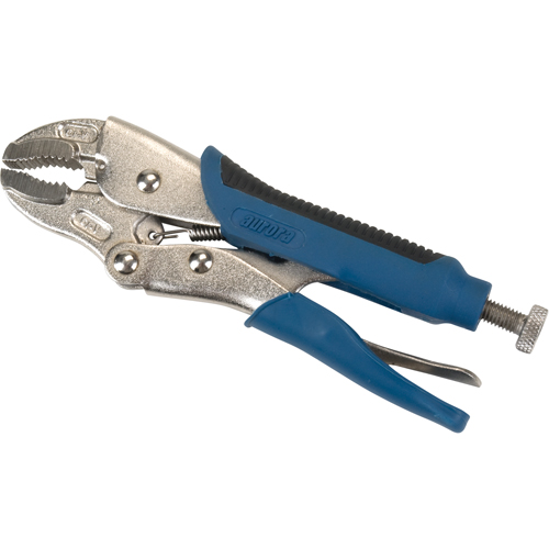 Locking Pliers with Wire Cutter, 7" Length, Curved Jaw Duraquip Inc