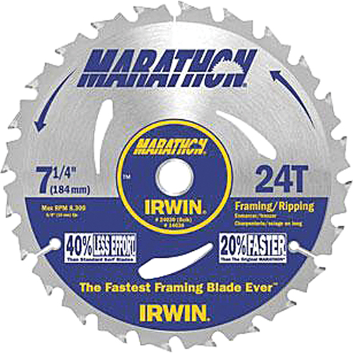 Lames de scie pour entrepreneur - Lames de scie Marathon, 7-1/4", 24 dents Duraquip Inc