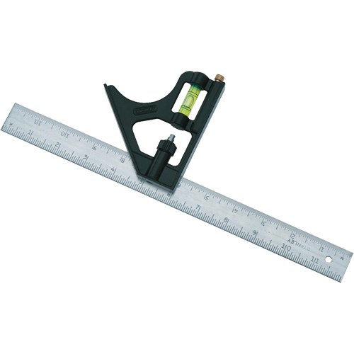 Combination Square, 12" L, 1/8"/1/16"/1/32" Graduations Duraquip Inc