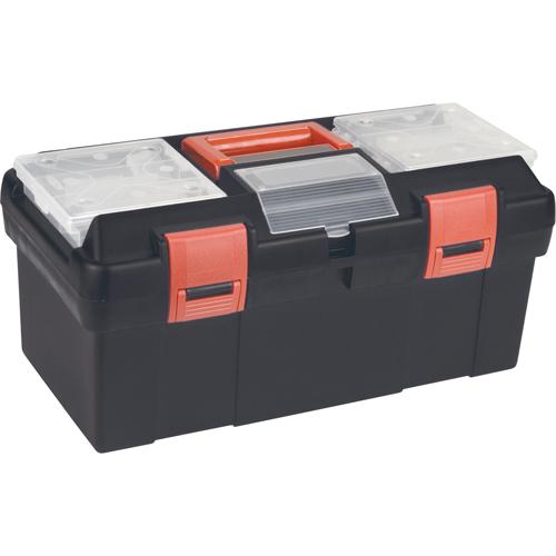 Plastic Tool Box, 17-1/2" W x 9-1/2" D x 8" H, Black Duraquip Inc