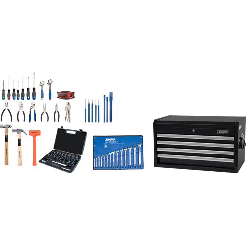 Starter Tool Set with Steel Chest, 70 Pieces Duraquip Inc