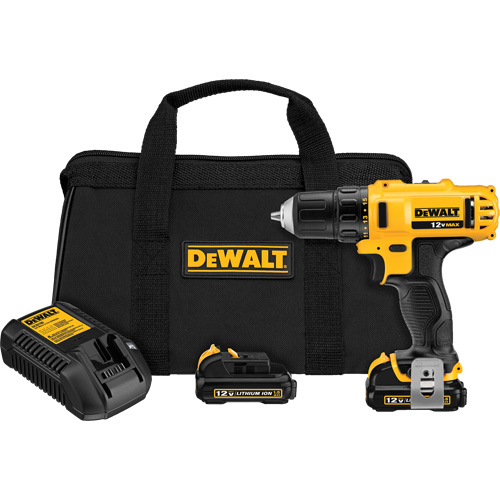 Max Drill Driver Kit, Lithium-Ion, 12 V, 3/8" Chuck, 189 UWO Torque Duraquip Inc