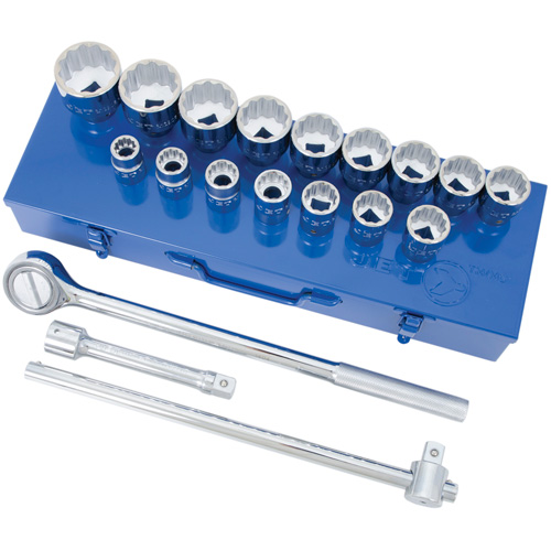 Jeu de douilles & cl&eacute;s &agrave; douilles SAE &agrave; 12 pans SW7521, 21 Mcx, Prise de 3/4" Duraquip Inc