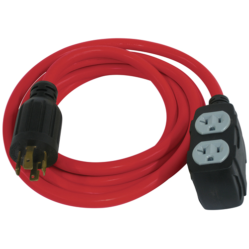 Rallonge pour g&eacute;n&eacute;ratrice, SJTW, AWG 12/3, 30 A, 4 prise(s), 10' Duraquip Inc