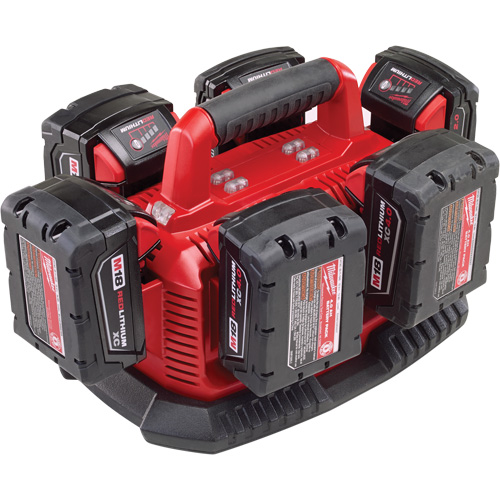 M18 Six Pack Sequential Charger, 18 V, Lithium-Ion Duraquip Inc