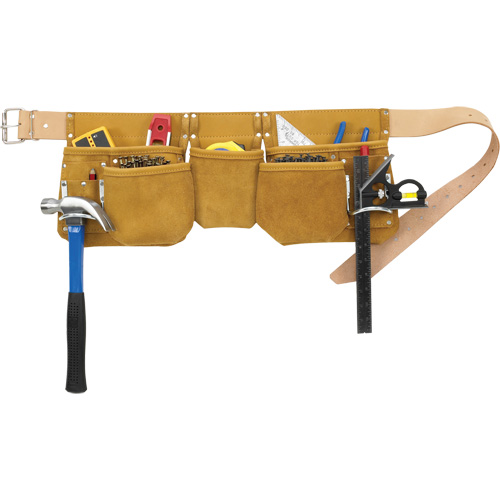 Journeyman's Carpenter Tool Belt, Leather, Tan Duraquip Inc