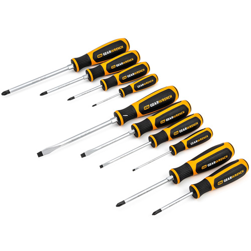 Phillips&reg;/Slotted/Pozidriv&reg; Dual Material Screwdriver Set, 10 Pcs. Duraquip Inc