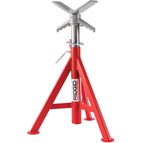 V Head Low Pipe Stand # VJ-98, 51-96 cm Height Adjustment, 12" Max. Pipe Capacity, 2500 lbs. Max. Weight Capacity Duraquip Inc