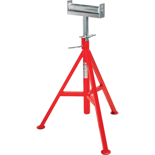 Conveyor Head Pipe Stand #CJ-99, 74-112 cm Height Adjustment, 12" Max. Pipe Capacity, 1000 lbs. Max. Weight Capacity Duraquip Inc