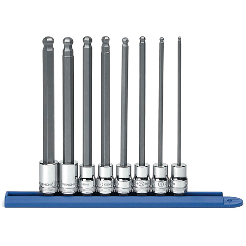Long Ball End Metric Socket Set, Hex, 3/8" Drive, 8 Pcs Duraquip Inc