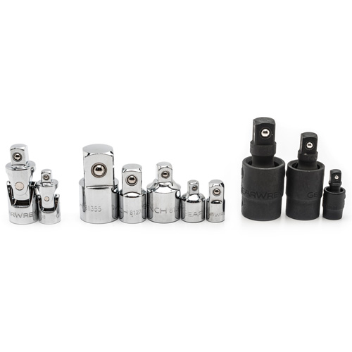 Jeu de douilles &agrave; joints et d'adaptateurs de douilles universelles 1/4", 3/8" et 1/2" &agrave; 10 pi&egrave;ces Duraquip Inc