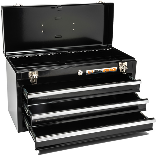 Portable Tool Box, 20" W, 3 Drawers, Black Duraquip Inc