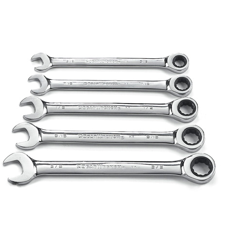 Jeu de cl&eacute;s &agrave; cliquet SAE &agrave; 12 pans et 72 dents, Combinaison, 5 morceaux, Imp&eacute;rial Duraquip Inc