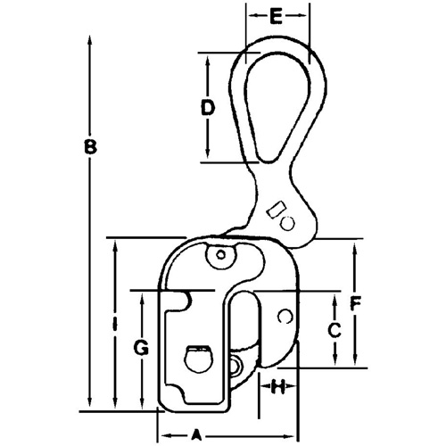 GX Structural Short Leg Plate Clamp, 4000 lbs. (2 tons), 1/16" - 7/8" Jaw Opening Duraquip Inc
