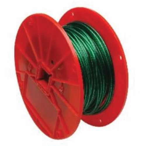 C&acirc;ble m&eacute;tallique, 250' (76,2 m) x 1/16", 28 lb (0,014 tonne), Rev&ecirc;tement de vinyle Duraquip Inc