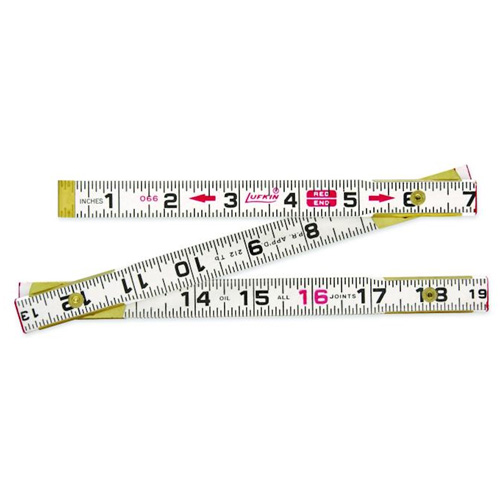 Red End&reg; Rule, 2 m L, Wood, 1 mm Graduations Duraquip Inc