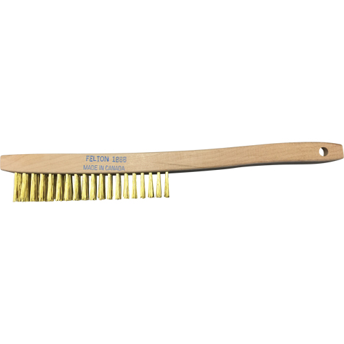 Brosses de nettoyage &agrave; manche recourb&eacute;, Laiton, 4 x 19 rangs de fils, Longueur 14" Duraquip Inc