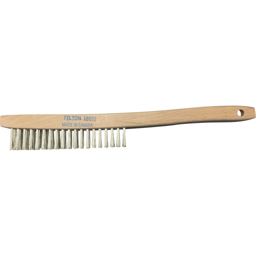 Brosses de nettoyage &agrave; manche recourb&eacute;, Acier inoxydable, 4 x 19 rangs de fils, Longueur 14" Duraquip Inc