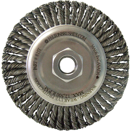 Brosses m&eacute;talliques &agrave; touret, Dia. 5-7/8", Fils 0,02", Arbre 5/8"-11, Acier Duraquip Inc