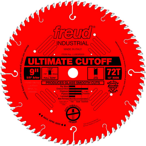 Lames de scie industrielle TCS - finition et coupe en travers, 9", 72 dents, Pour Bois Duraquip Inc