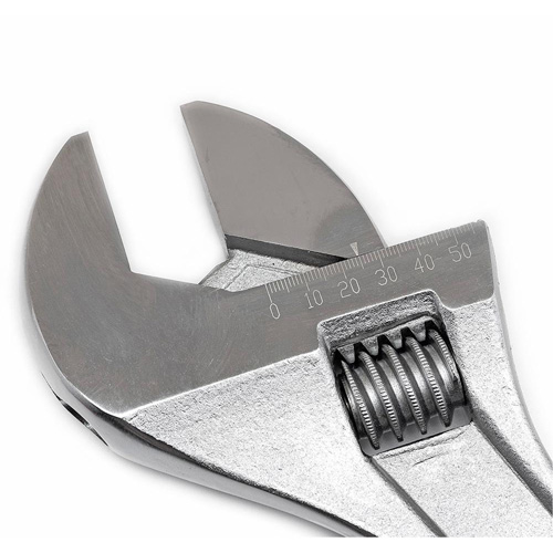 Adjustable Tapered Handle Wrench - Carded, 18" L, 2-1/16"/53 mm Max Width, Chrome/Polished Duraquip Inc