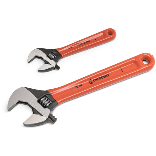 Black Oxide Wrench Set with Cushion Grips, Adjustable, 2 Pieces, Imperial and Metric Duraquip Inc