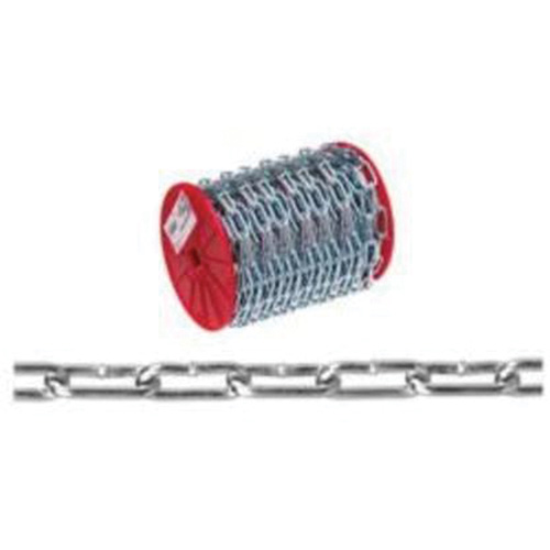 Straight Link Coil Chain, Low Carbon Steel, 2/0 x 120' (36.6 m) L, 520 lbs. (0.26 tons) Load Capacity Duraquip Inc