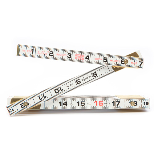 R&egrave;gle de maçon Red End, 6' lo, Bois, Graduations de 1/16" Duraquip Inc