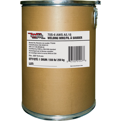 Fil &agrave; souder ER70S17, Acier au carbone, 0,035" diam&egrave;tre Duraquip Inc