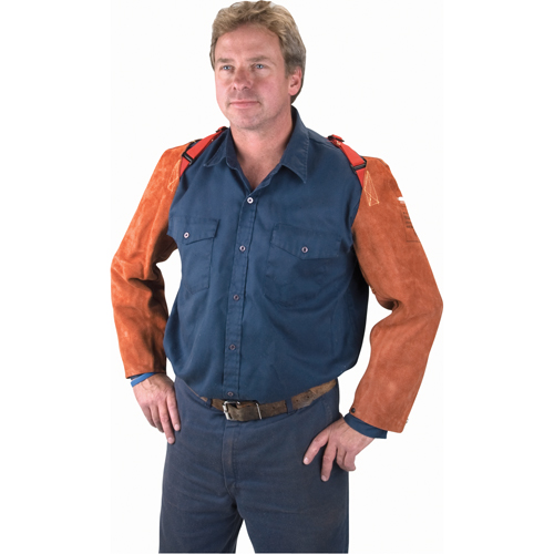 Leather Sleeves, 23" L, Lava Brown Duraquip Inc