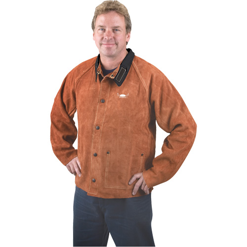 Welding Jacket, Leather, 4X-Large, Lava Brown Duraquip Inc
