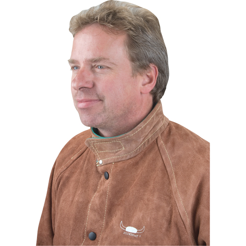 Welding Jacket, Leather, 4X-Large, Lava Brown Duraquip Inc
