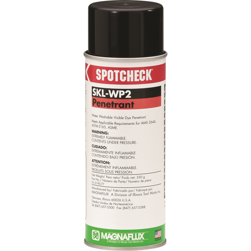 Spotcheck&reg; Penetrants - SKL-WP2 Water Washable Penetrants, Aerosol Can Duraquip Inc