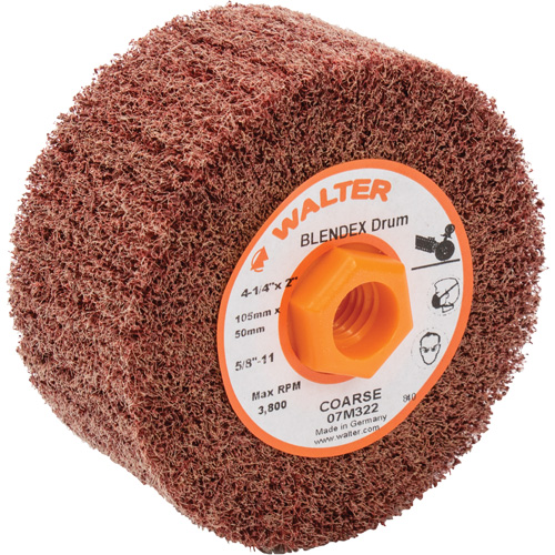 Tambour de conditionnement de surface Blendex ALLSTEEL, 4-1/4" dia. x 2" la, 5/8"-11 Arbre, Grain Cors&eacute; Duraquip Inc
