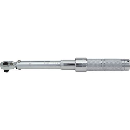 Ratcheting Head Micrometer Torque Wrench, Click, 1/2" Square Drive, 50 - 250 lbf. Ft Duraquip Inc