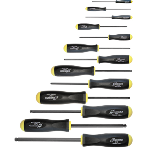 Ball Driver Screwdriver Sets - SAE, 13 Pcs. Duraquip Inc