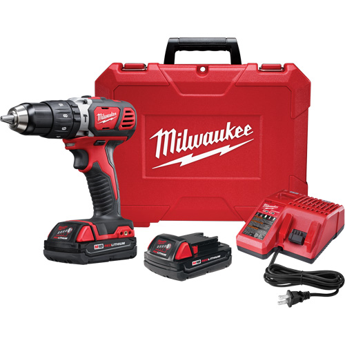 M18 Cordless Compact Hammer Drill/Driver Kit, 1/2" Chuck, 18 V Duraquip Inc
