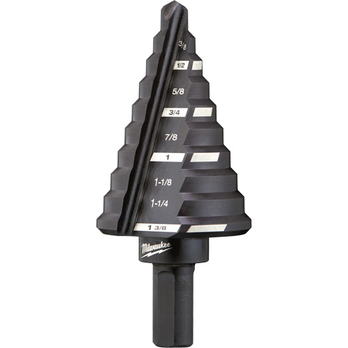 #5 Step Drill Bit, 1/4" - 1-3/8" , 1/8" Increments, High Speed Steel Duraquip Inc