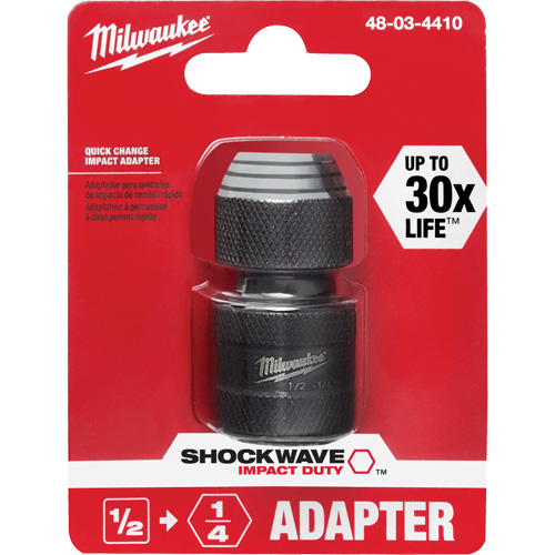 Adaptateur de douille carr&eacute;e &agrave; hexagonale pour tournevis &agrave; percussion Shockwave, Chocs, Prise 1/4", Douille 1/2", 1,875" lo Duraquip Inc