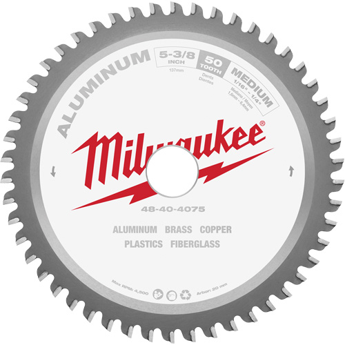 Circular Saw Blade, 5-3/8", 50 Teeth, Non-Ferrous Use Duraquip Inc
