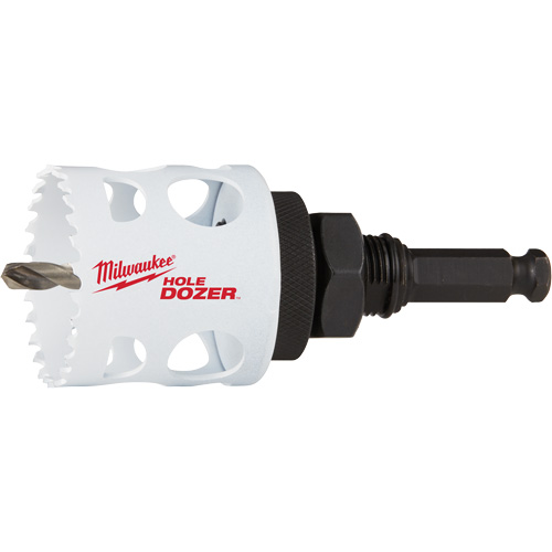 Scie-cloche Hole Dozer avec arbre, 2", Profondeur de la coupe 1-5/8", Bim&eacute;tal Duraquip Inc