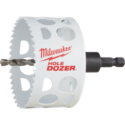 Scie-cloche Hole Dozer avec arbre, 3", Profondeur de la coupe 1-5/8", Bim&eacute;tal Duraquip Inc