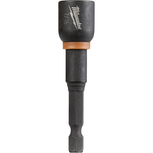 Shockwave Impact Duty Nutsetter, 1/4" Tip, 7/16" Drive, 2-9/16" L, Magnetic Duraquip Inc